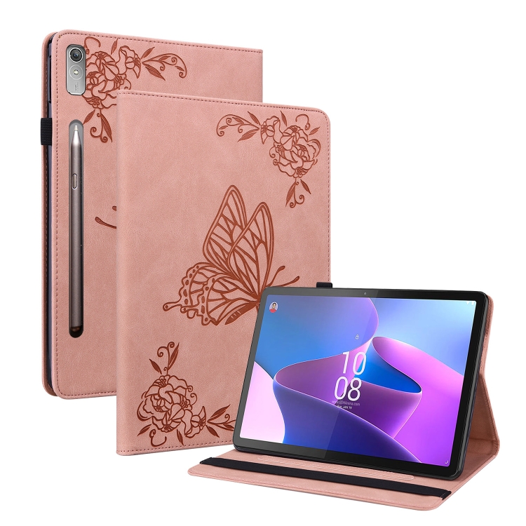 ART BUTTERFLY Peněženkový Obal Pro Lenovo Tab P12 Růžový