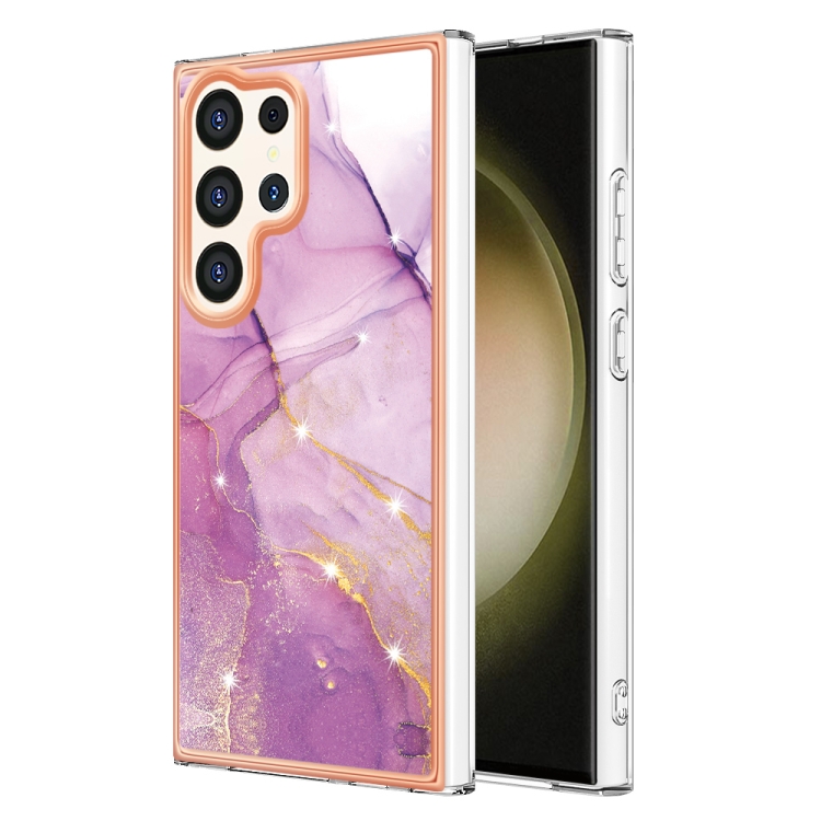 IMD MARBLE Ochranný Kryt Pre Samsung Galaxy S24 Ultra 5G PURPLE