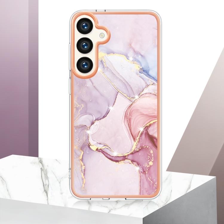 IMD MARBLE Ochranný Kryt Pro Samsung Galaxy S24 Plus 5G ROSE GOLD