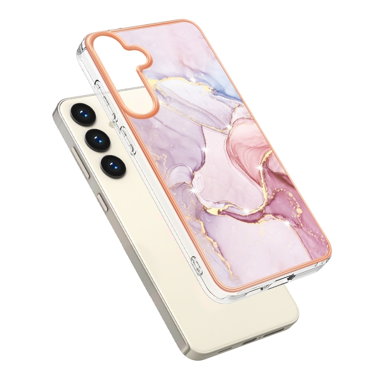 IMD MARBLE Ochranný Kryt Pro Samsung Galaxy S24 Plus 5G ROSE GOLD