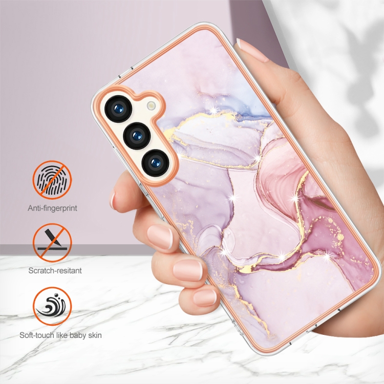 IMD MARBLE Ochranný Kryt Pro Samsung Galaxy S24 Plus 5G ROSE GOLD