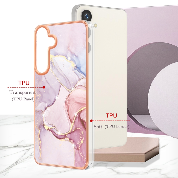 IMD MARBLE Ochranný Kryt Pro Samsung Galaxy S24 Plus 5G ROSE GOLD