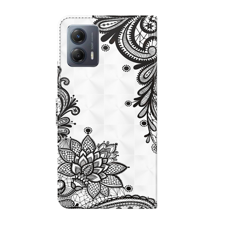 ART Peněženkový Kryt Pro Motorola Moto G54 5G / G54 5G Power Edition BLACK FLOWER