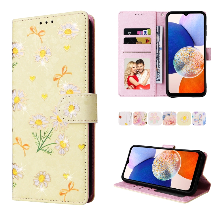 FLOWERY Peňaženkové Puzdro Pre Samsung Galaxy A15 / A15 5G DAISY