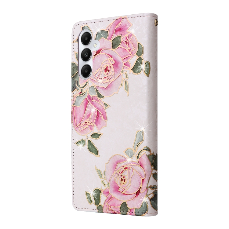 FLOWERY Peňaženkové Puzdro Pre Samsung Galaxy A05s ROSE