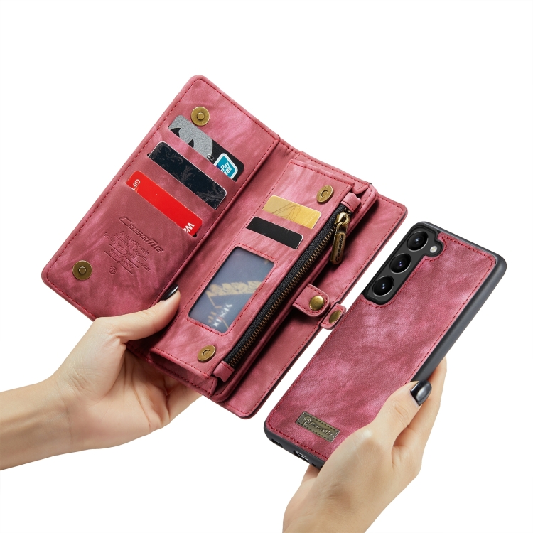 WALLET Ochranný Kryt S Peněženkou 2v1 Pro Samsung Galaxy S24 5G červený