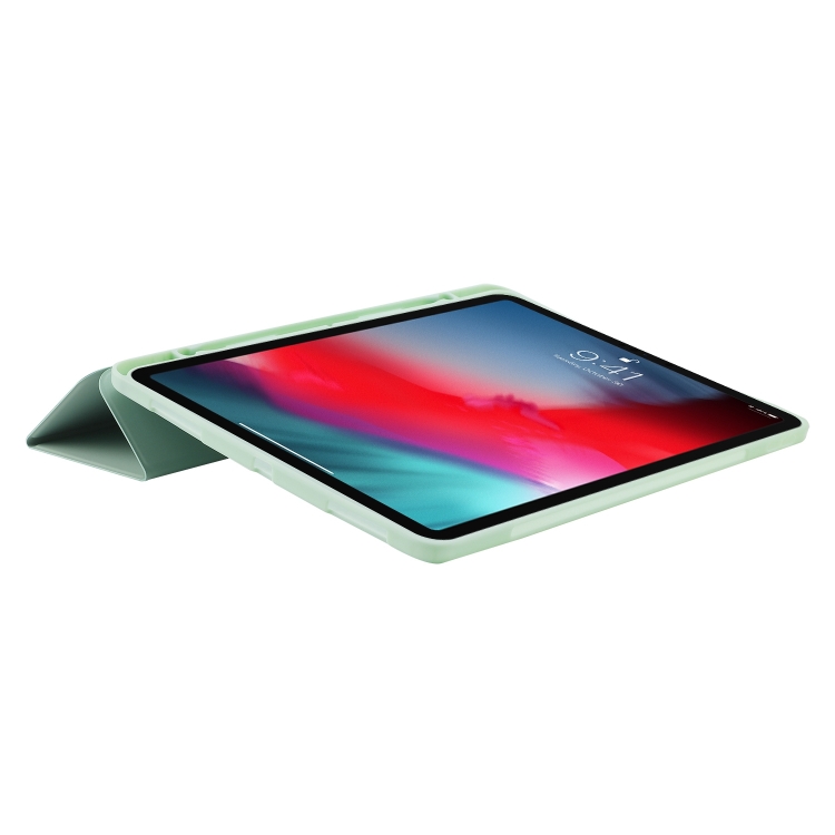 LEATHER Zaklápěcí Kryt Pro Apple IPad Pro 11 2024 Světle Zelený