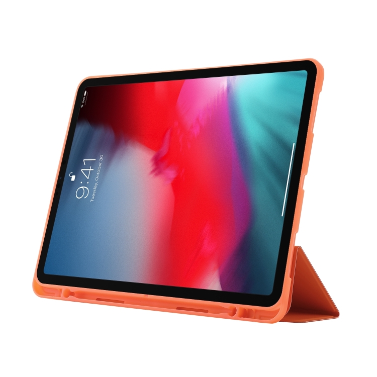 LEATHER Zaklápěcí Kryt Pro Apple IPad Air 11 2024 Oranžový