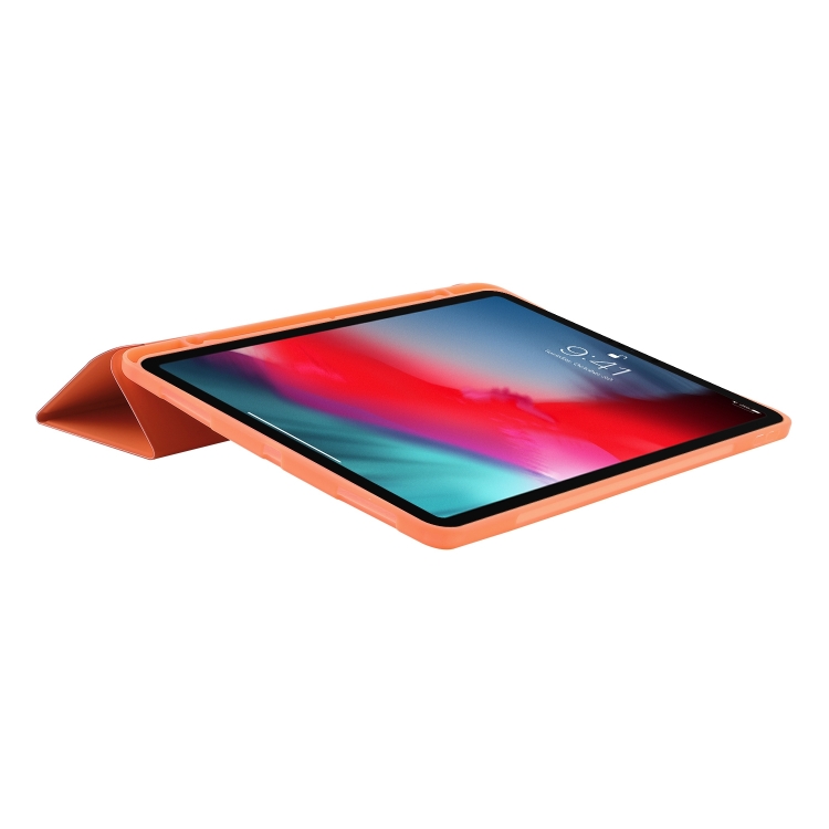 LEATHER Zaklápěcí Kryt Pro Apple IPad Air 11 2024 Oranžový