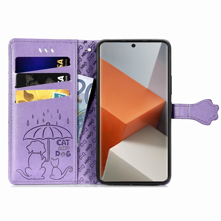 ART ANIMALS Peněženkový Obal Pro Xiaomi Redmi Note 13 Pro+ 5G Fialový