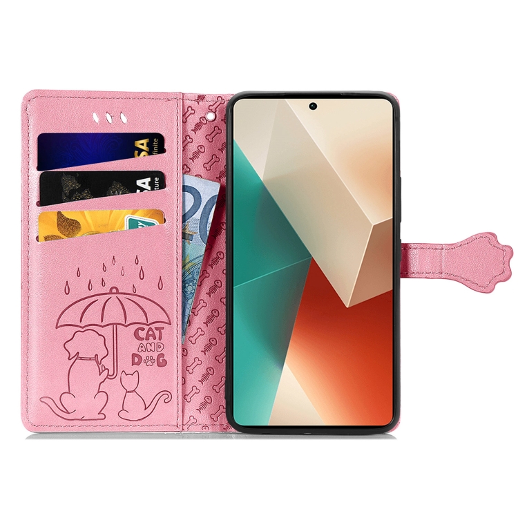 ART ANIMALS Peněženkový Obal Pro Xiaomi Redmi Note 13 Pro 5G / Xiaomi Poco X6 5G Růžový