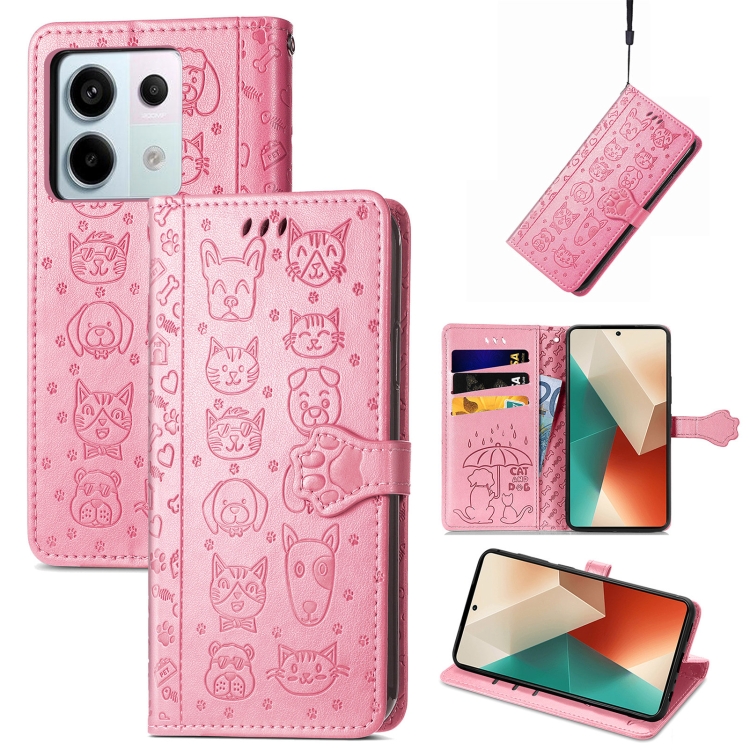 ART ANIMALS Peněženkový Obal Pro Xiaomi Redmi Note 13 Pro 5G / Xiaomi Poco X6 5G Růžový