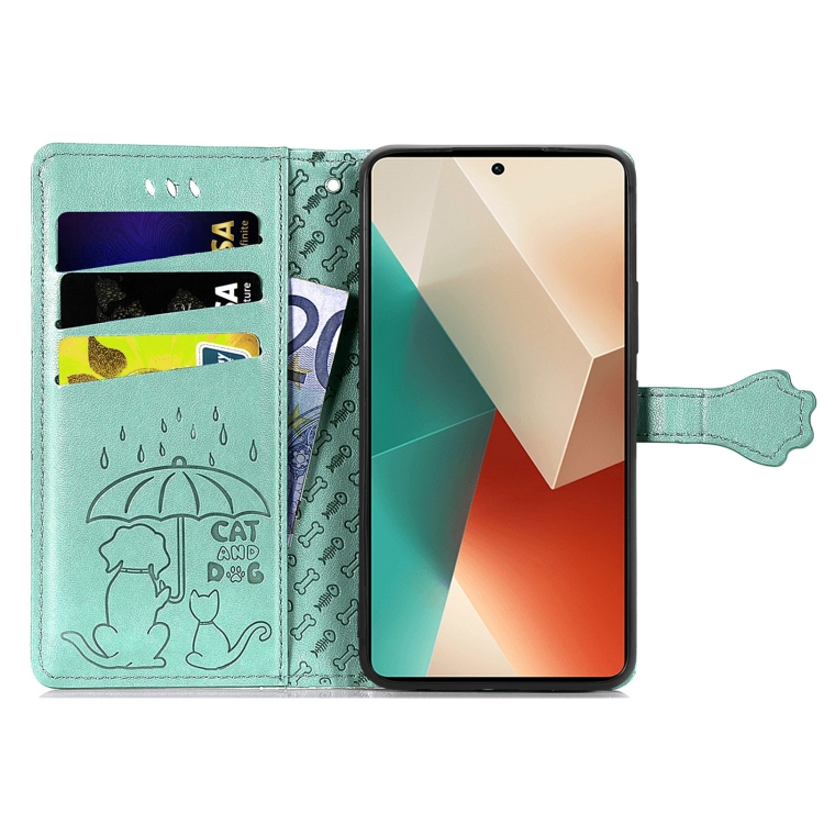 ART ANIMALS Peněženkový Obal Pro Xiaomi Redmi Note 13 Pro 5G / Xiaomi Poco X6 5G Zelený