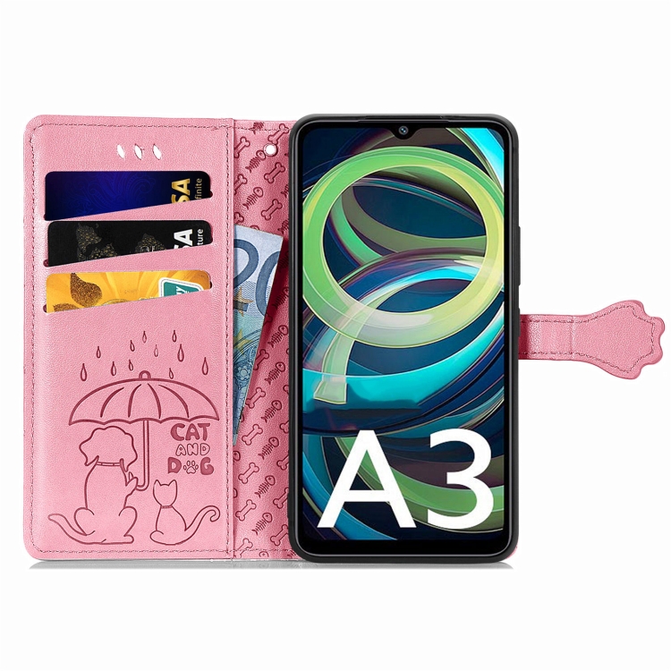 ART ANIMALS Peněženkový Obal Pro Xiaomi Redmi A3 Růžový