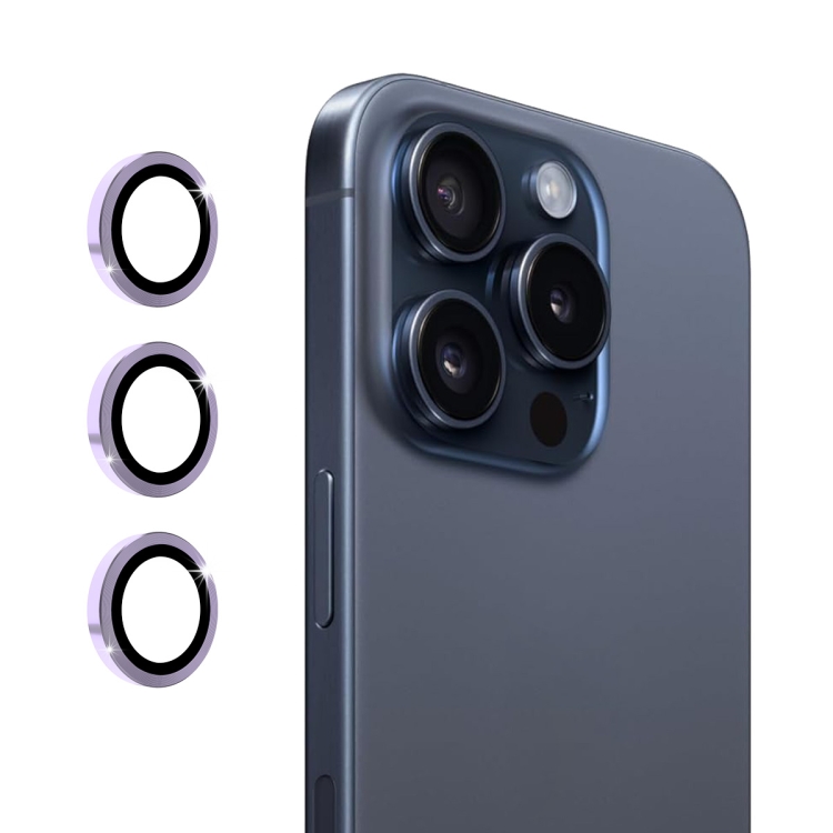 ENKAY ALU Sklo Pro Fotoaparát Apple IPhone 16 Pro / 16 Pro Max Fialové