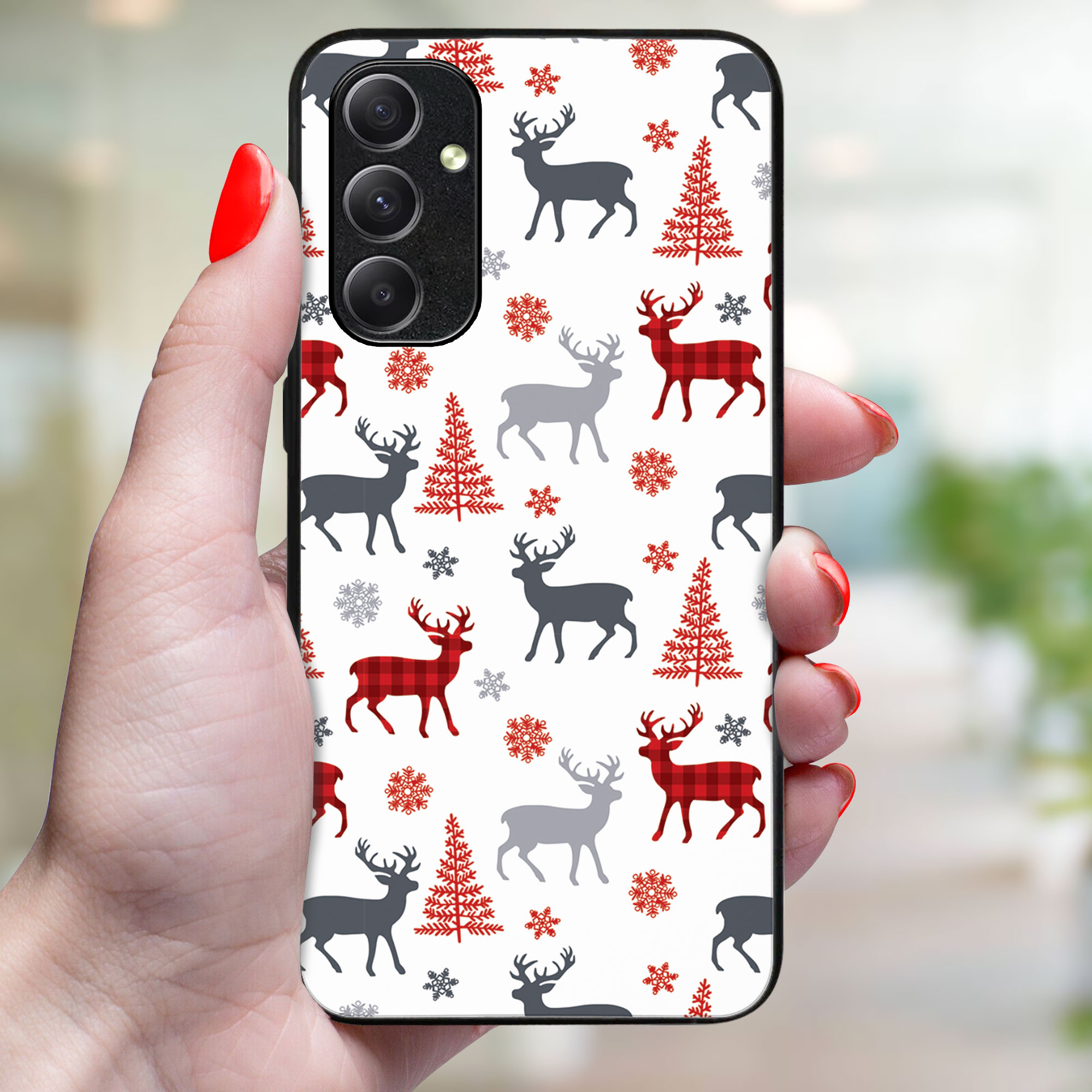 MY ART Kryt S Vánočním Designem Samsung Galaxy A14/A14 5G DEER (068)