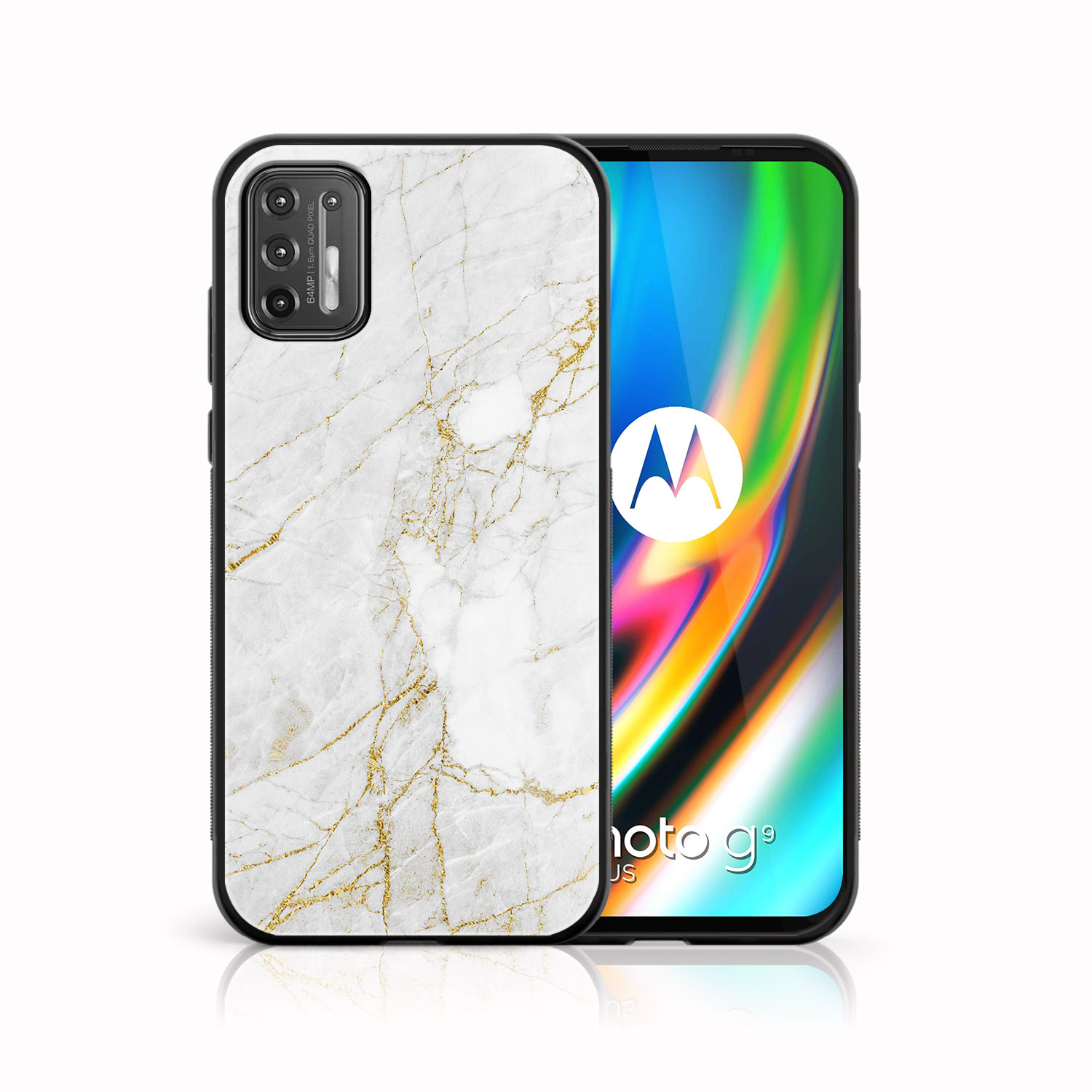 PROTEMIO 39016 MY ART Silikonový kryt Motorola Moto G9 Plus WHITE STONE (011)