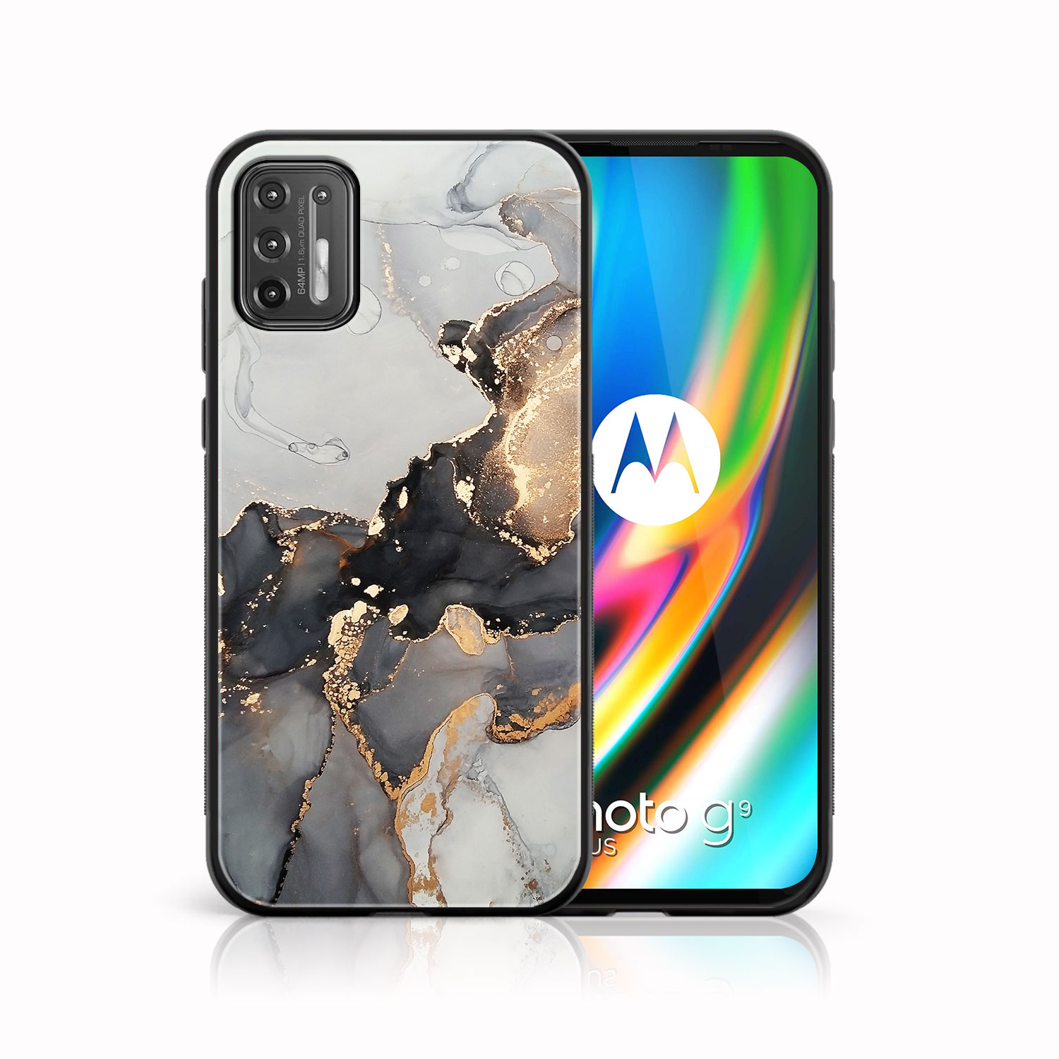 PROTEMIO 39019 MY ART Silikonový kryt Motorola Moto G9 Plus GREY MARBLE (140)