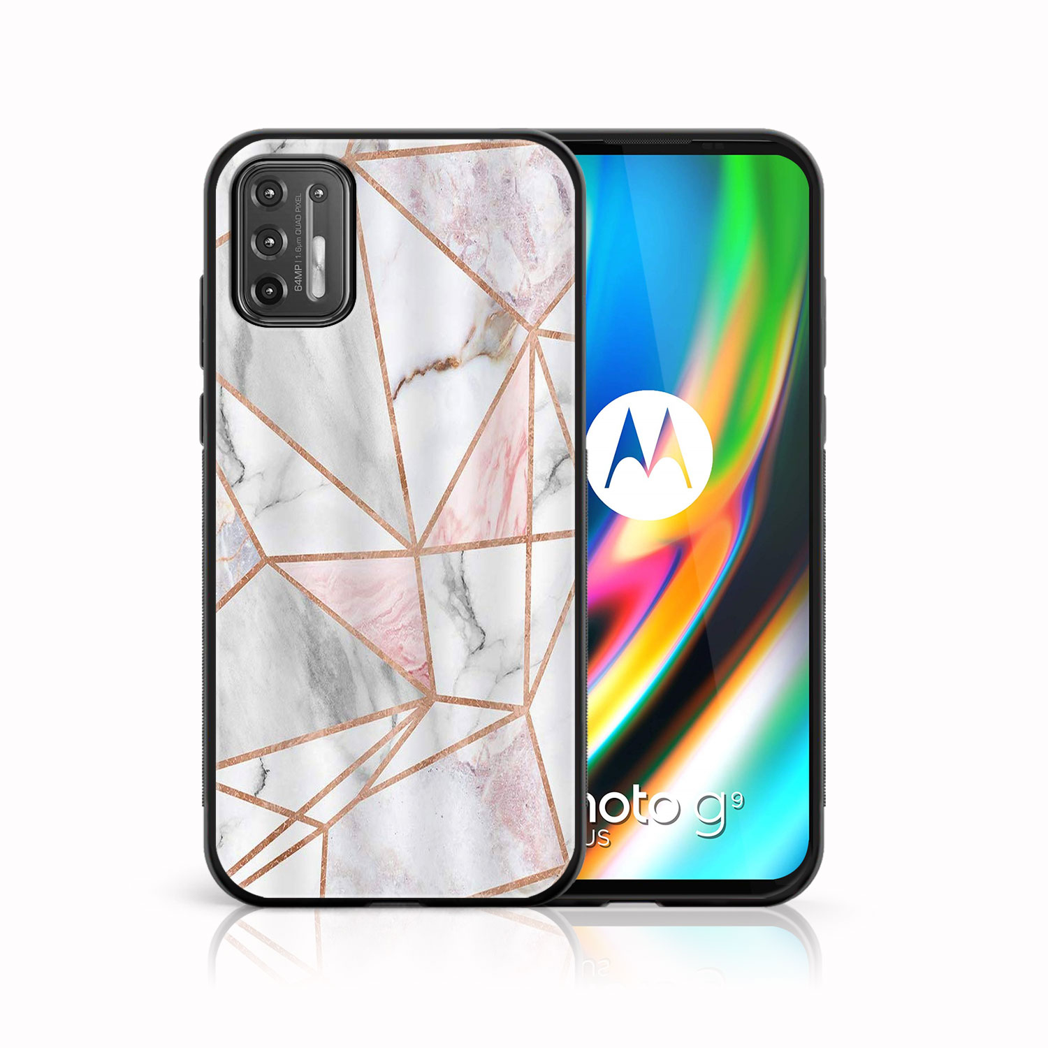 PROTEMIO 39029 MY ART Silikonový kryt Motorola Moto G9 Plus PINK MARBLE (143)