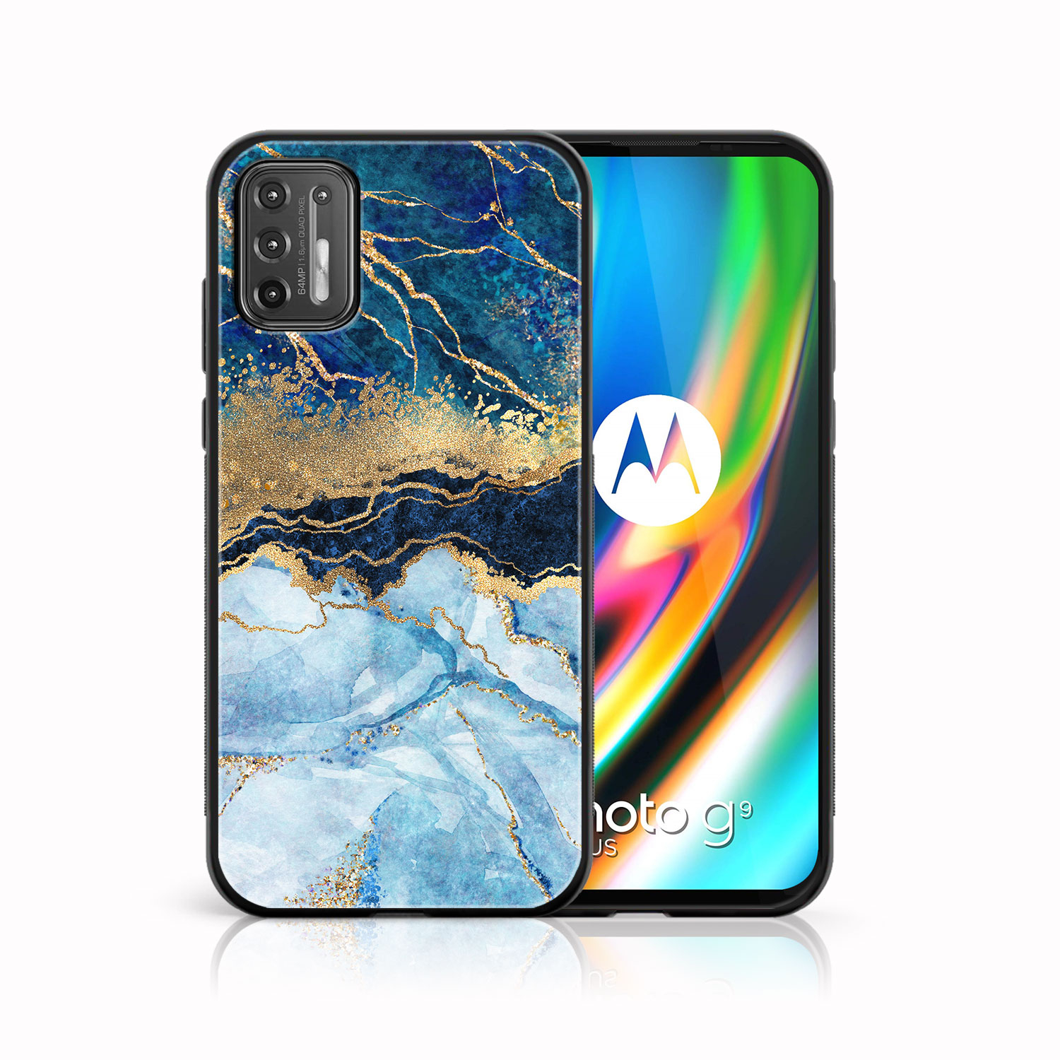 PROTEMIO 39030 MY ART Silikonový kryt Motorola Moto G9 Plus BLUE MARBLE (141)