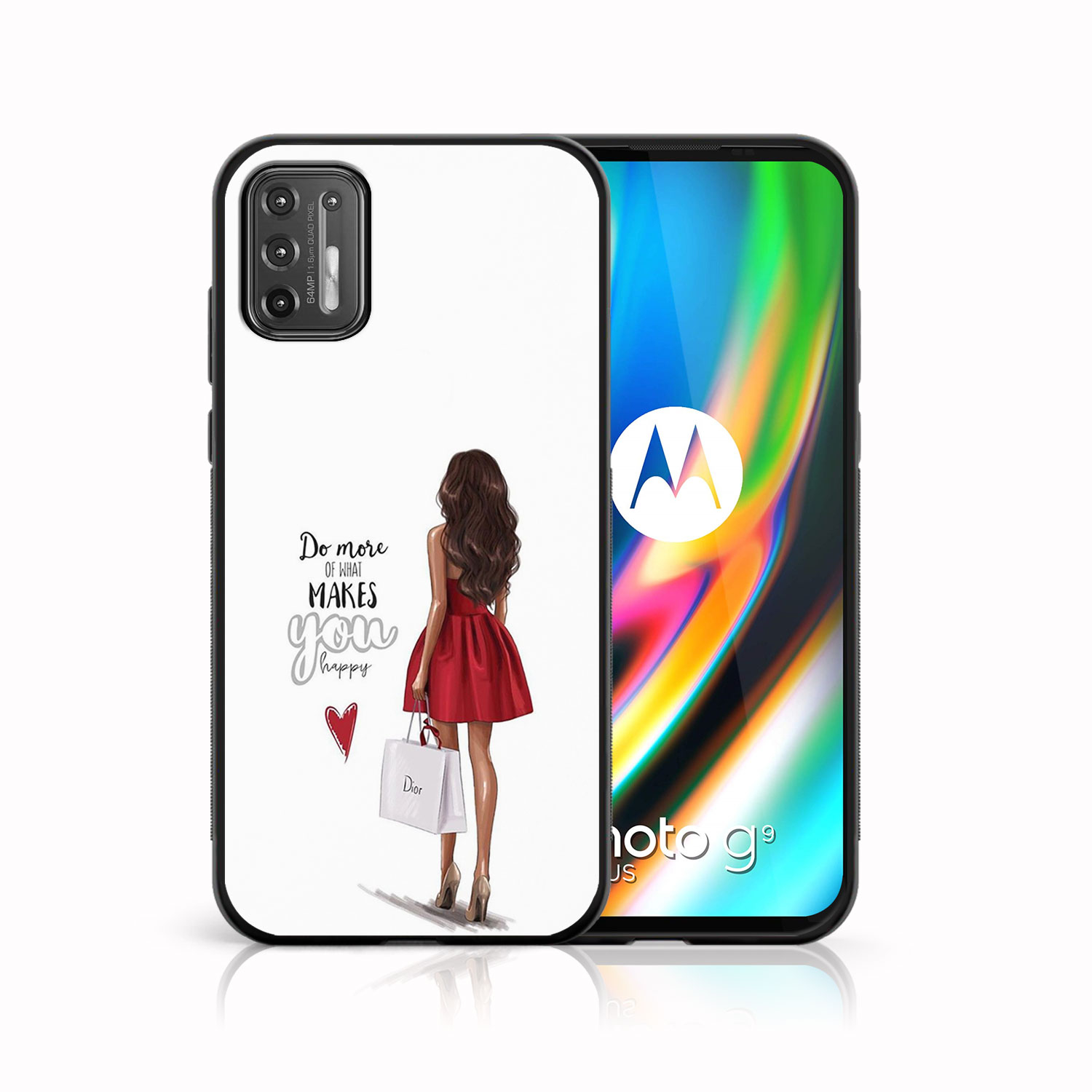 PROTEMIO 38897 MY ART Silikonový kryt Motorola Moto G9 Plus RED DRESS (137)