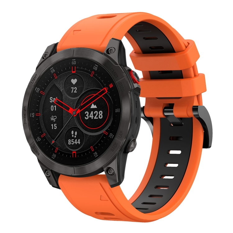 DOUBLE - COLOR RUBBER Řemínek Pro Garmin Epix Gen 2 (2. Generace) Oranžový